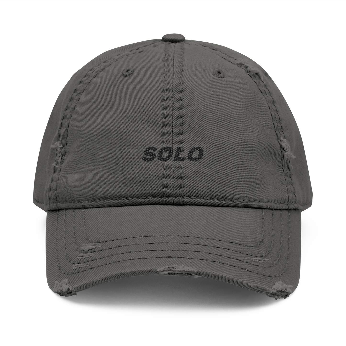 SOLO (BLACK LOGO DISTRESSED DAD HAT)