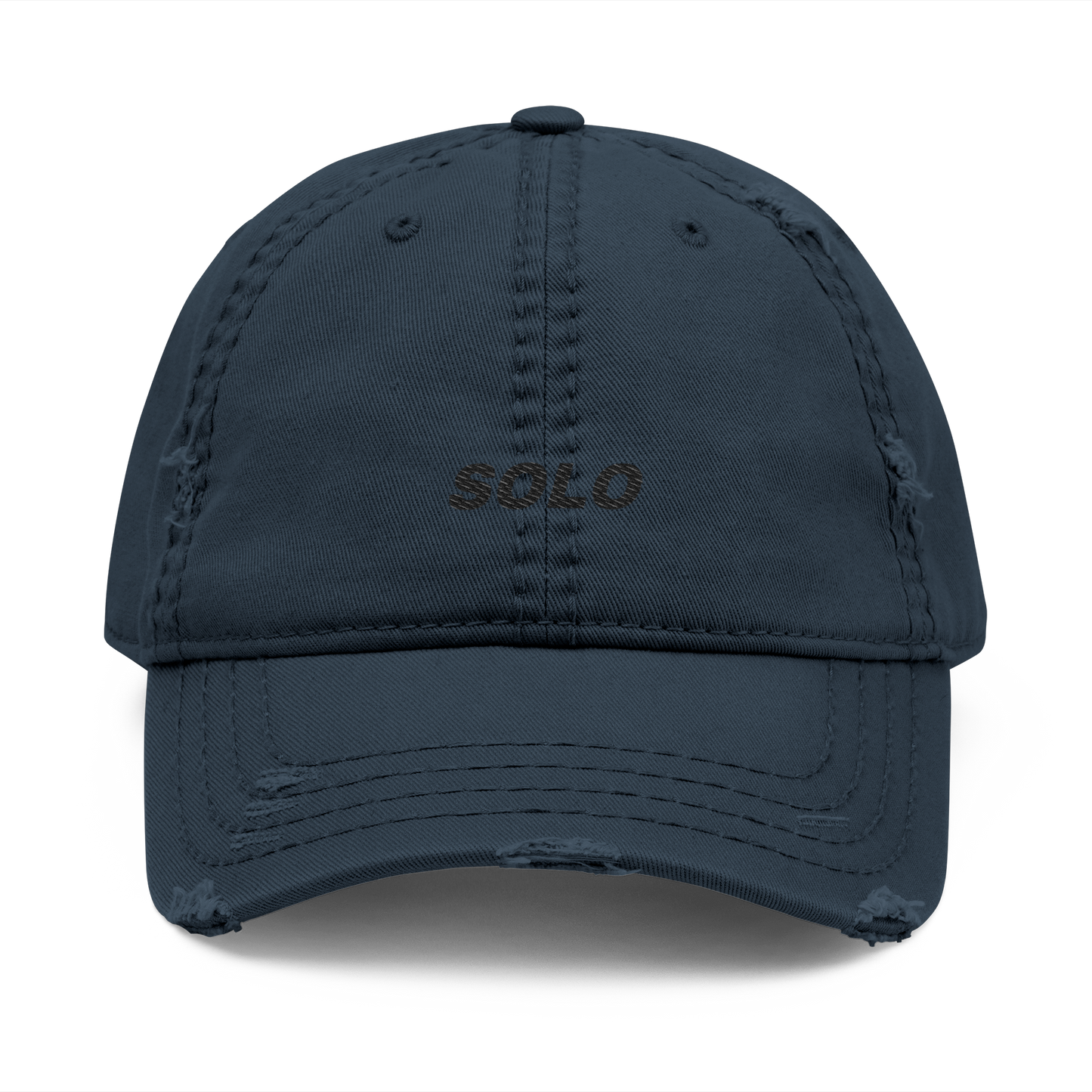 SOLO (BLACK LOGO DISTRESSED DAD HAT)