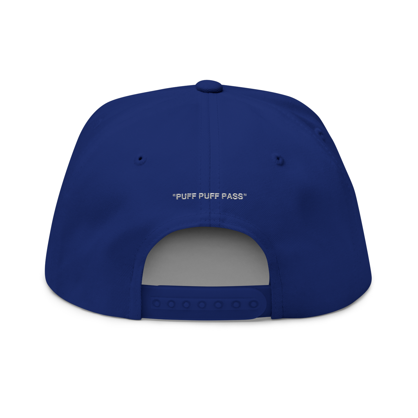 PUFF PUFF PASS (WHITE LOGO FLAT-BILL HAT)