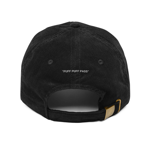 PUFF PUFF PASS (WHITE LOGO CORDUROY DAD HAT)