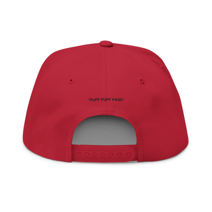 PUFF PUFF PASS (BLACK LOGO FLAT-BILL HAT)