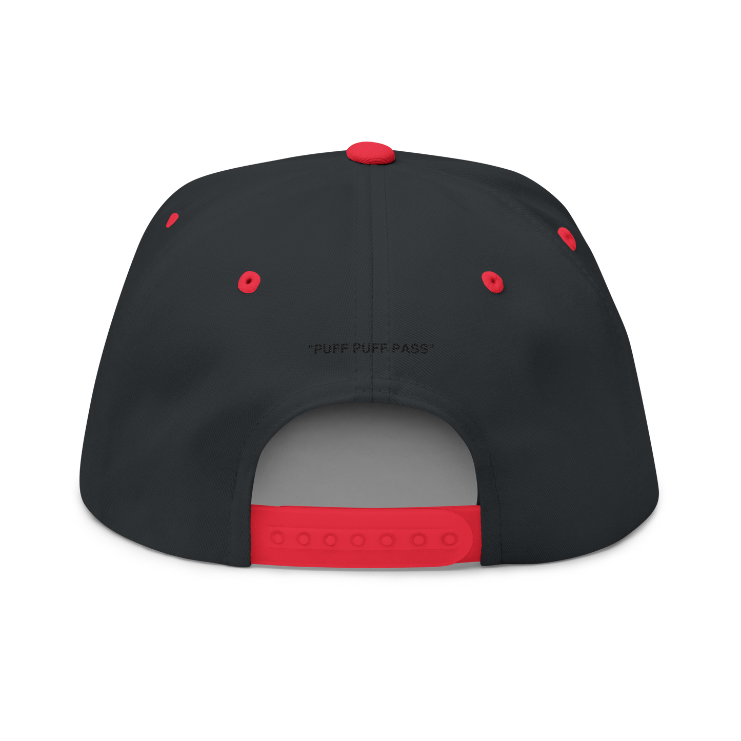 PUFF PUFF PASS (BLACK LOGO FLAT-BILL HAT)
