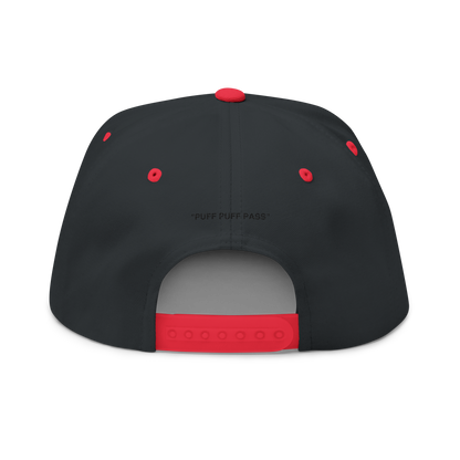 PUFF PUFF PASS (BLACK LOGO FLAT-BILL HAT)
