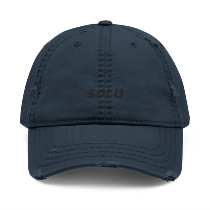 SOLO (BLACK LOGO DISTRESSED DAD HAT)
