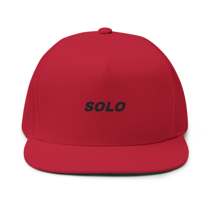 SOLO (BLACK LOGO FLAT-BILL HAT)