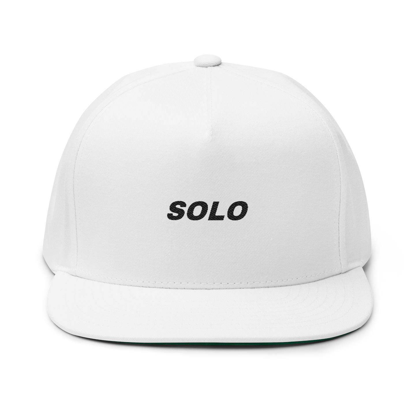 SOLO (BLACK LOGO FLAT-BILL HAT)