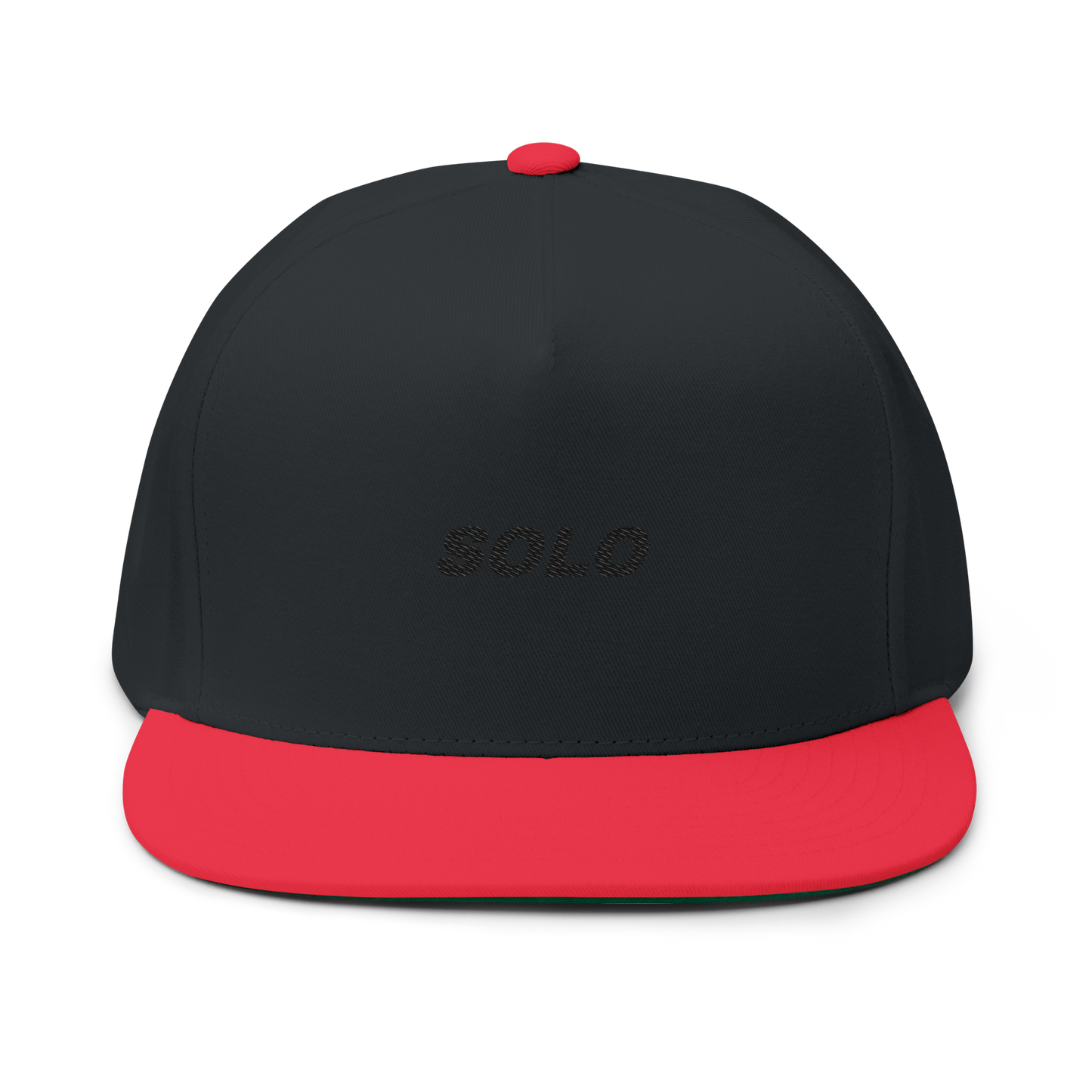 SOLO (BLACK LOGO FLAT-BILL HAT)