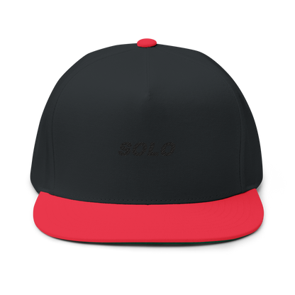 SOLO (BLACK LOGO FLAT-BILL HAT)