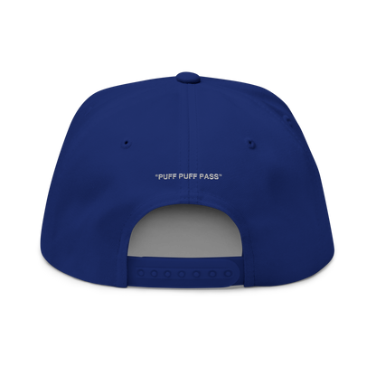 PUFF PUFF PASS (WHITE LOGO FLAT-BILL HAT)